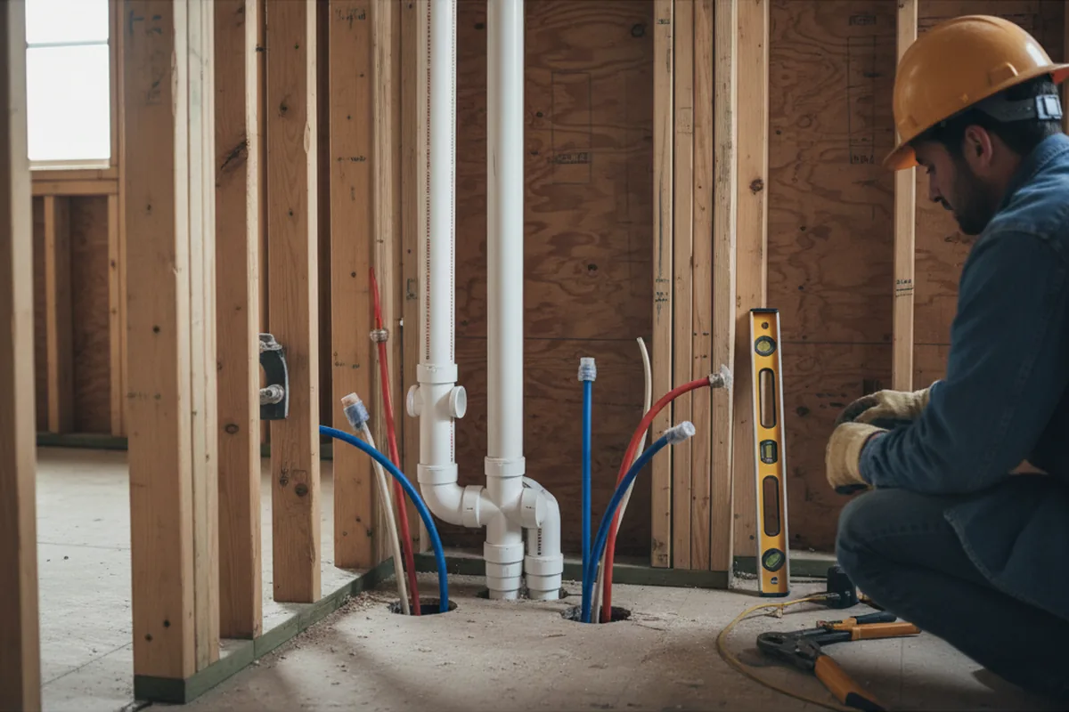 Drain and supply rough-in during Garbage Disposal Repair in Henryetta