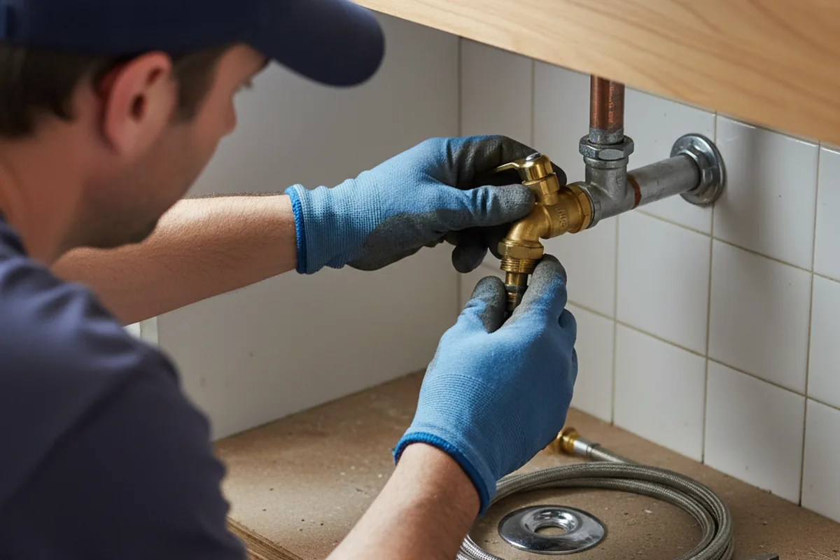 Shutoff valve and fitting work during Emergency Plumbing in Henryetta